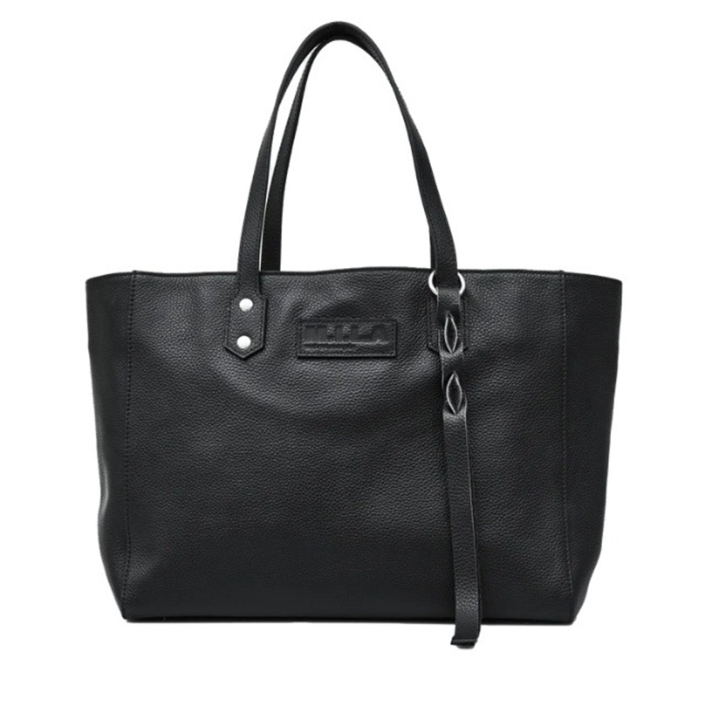 M.I.L.A. MILA Made in Los Angeles Black Pebbled Leather Tote Bag NWT